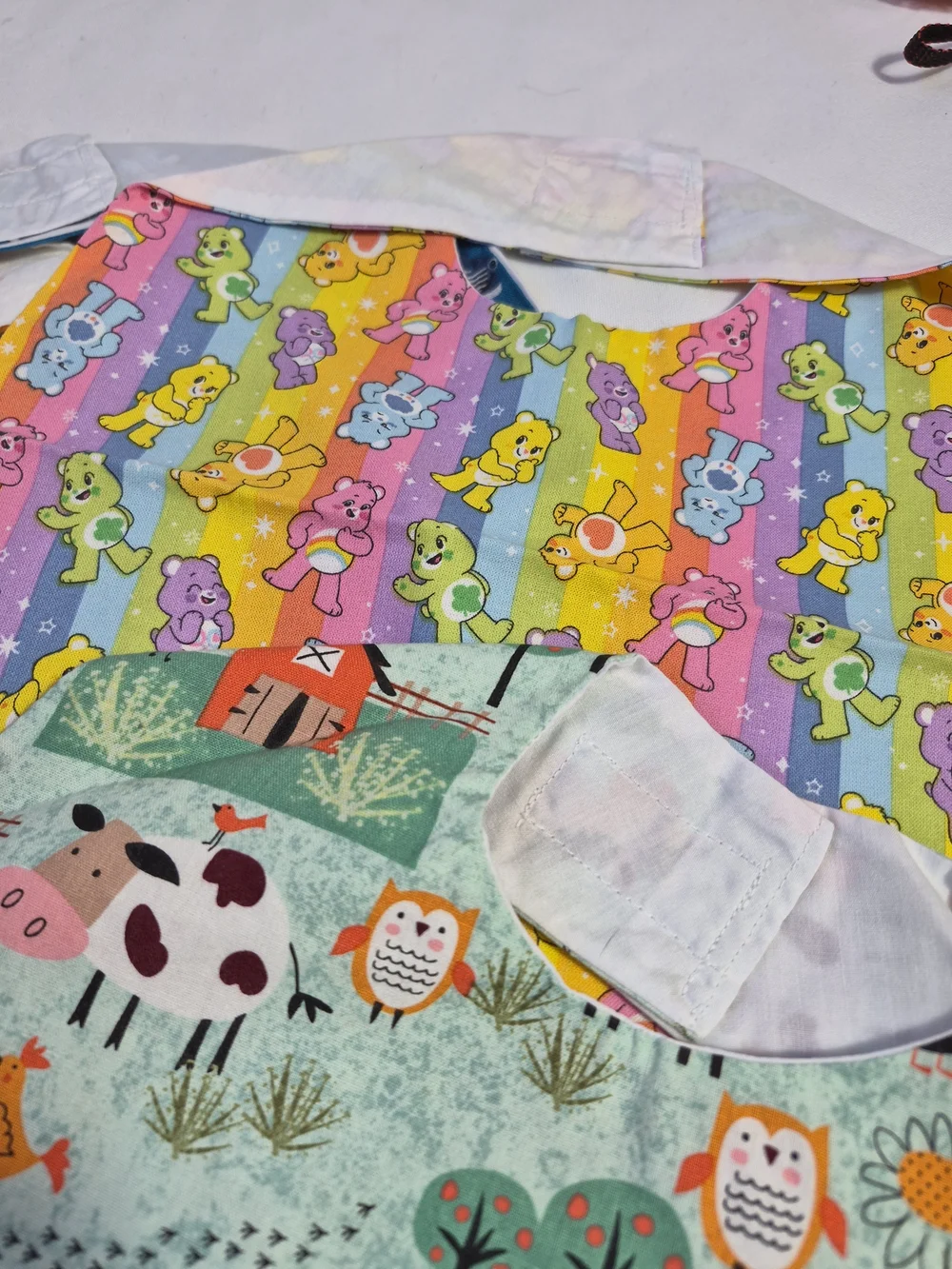 Vintage Handmade new baby cotton bibs 6 count Velcro